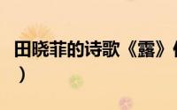 田晓菲的诗歌《露》仿写琼浆（田晓菲的诗歌）