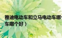 雅迪电动车和立马电动车哪个好用（雅迪电动车和立马电动车哪个好）