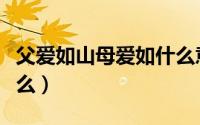父爱如山母爱如什么意思（父爱如山母爱如什么）