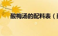 酸梅汤的配料表（酸梅汤配料表大全）