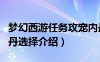 梦幻西游任务攻宠内丹（《梦幻西游》攻宠内丹选择介绍）