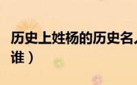 历史上姓杨的历史名人（历史上姓杨的名人有谁）