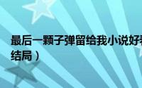 最后一颗子弹留给我小说好看吗（小说最后一颗子弹留给我结局）