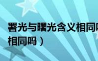 署光与曙光含义相同吗对吗（署光与曙光含义相同吗）