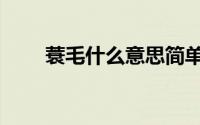 蓑毛什么意思简单（蓑毛什么意思）