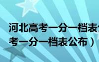 河北高考一分一档表公布2021（2022河北高考一分一档表公布）