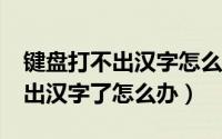 键盘打不出汉字怎么办按哪个键?（键盘打不出汉字了怎么办）