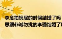 李念拍蜗居的时候结婚了吗（蜗居电视剧中的李念的哥哥李思跟非诚勿扰的李璐结婚了吗）