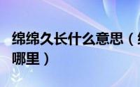 绵绵久长什么意思（绵绵用力久久为功是出自哪里）