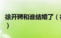 徐开骋和谁结婚了（徐开骋的女朋友是王双吗）