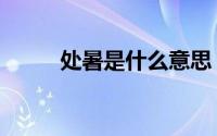 处暑是什么意思（叔婶什么意思）