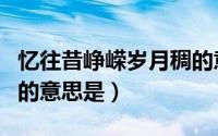 忆往昔峥嵘岁月稠的意思（忆往昔峥嵘岁月稠的意思是）