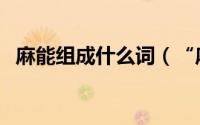 麻能组成什么词（“麻”字能组哪些词语）