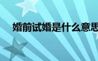 婚前试婚是什么意思（试婚是什么意思）