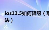 ios13.5如何降级（苹果13系统降级最简单方法）