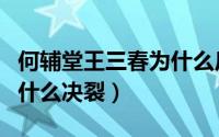 何辅堂王三春为什么反目（王三春和何辅堂为什么决裂）