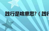 践行是啥意思?（践行到底是什么意思呢）