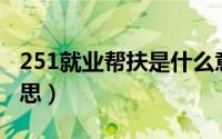 251就业帮扶是什么意思（就业帮扶是什么意思）