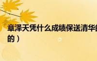 章泽天凭什么成绩保送清华的（章泽天是怎么考上清华大学的）