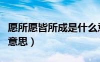 愿所愿皆所成是什么意思（愿所愿皆所得什么意思）