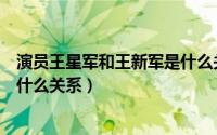 演员王星军和王新军是什么关系呀（演员王星军和王新军是什么关系）