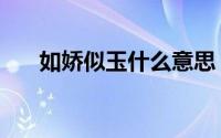 如娇似玉什么意思（如娇似妻的意思）