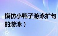 模仿小鸭子游泳扩句（一年级仿写小鸭子怎么的游泳）