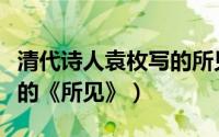 清代诗人袁枚写的所见是什么意思（清代袁枚的《所见》）