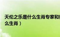 天伦之乐是什么生肖专家和师傅是什么生肖（天伦之乐是什么生肖）