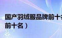 国产羽绒服品牌前十名黑冰（国产羽绒服品牌前十名）