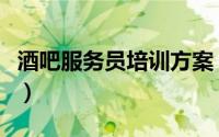 酒吧服务员培训方案（酒吧服务员的真实生活）