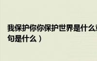 我保护你你保护世界是什么意思（我保护世界你保护我下一句是什么）