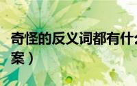 奇怪的反义词都有什么（奇怪的反义词标准答案）