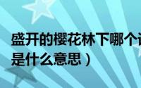 盛开的樱花林下哪个译本好（盛开的樱花林下是什么意思）