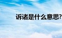 诉诸是什么意思?（诉诸什么意思）