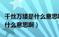 千丝万缕是什么意思啊网络用语（千丝万缕是什么意思啊）