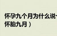 怀孕九个月为什么说十月怀胎（为什么有的人怀胎九月）