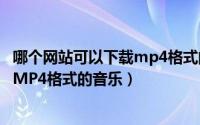 哪个网站可以下载mp4格式的音乐歌曲（哪个网站可以下载MP4格式的音乐）