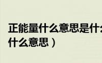 正能量什么意思是什么意思啊（正能量的人是什么意思）