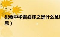 犯我中华者必诛之是什么意思（犯我中华之威者必诛什么意思）