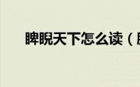 睥睨天下怎么读（脾睨天下什么意思）