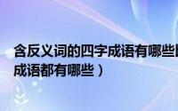 含反义词的四字成语有哪些比如大街小巷（含反义词的四字成语都有哪些）