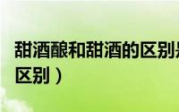 甜酒酿和甜酒的区别是什么（甜酒酿和甜酒的区别）