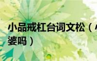 小品戒杠台词文松（小品戒杠女演员是文松老婆吗）