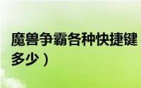 魔兽争霸各种快捷键（魔兽争霸物品快捷键是多少）