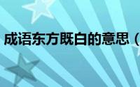 成语东方既白的意思（东方既白是什么意思）