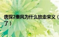 唐探2秦风为什么放走宋义（唐探2里秦风为什么不追黑衣人了）