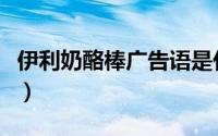 伊利奶酪棒广告语是什么（伊利奶酪棒广告语）