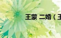 王蒙 二婚（王蒙结婚了吗）