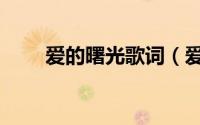 爱的曙光歌词（爱的曙光什么意思）